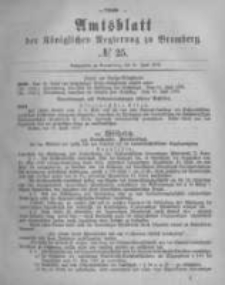 Amtsblatt der Königlichen Preussischen Regierung zu Bromberg. 1878.06.21 No.25