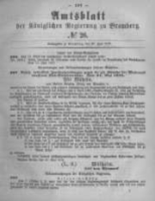 Amtsblatt der Königlichen Preussischen Regierung zu Bromberg. 1878.06.28 No.26