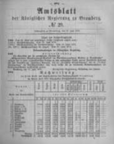 Amtsblatt der K&ouml;niglichen Preussischen Regierung zu Bromberg. 1878.07.19 No.29