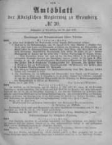 Amtsblatt der K&ouml;niglichen Preussischen Regierung zu Bromberg. 1878.07.26 No.30