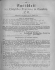Amtsblatt der Königlichen Preussischen Regierung zu Bromberg. 1878.08.16 No.33