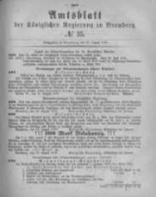 Amtsblatt der K&ouml;niglichen Preussischen Regierung zu Bromberg. 1878.08.30 No.35