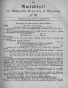 Amtsblatt der Königlichen Preussischen Regierung zu Bromberg. 1878.09.27 No.39