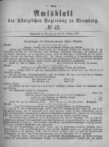 Amtsblatt der K&ouml;niglichen Preussischen Regierung zu Bromberg. 1878.10.18 No.42