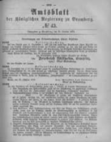 Amtsblatt der K&ouml;niglichen Preussischen Regierung zu Bromberg. 1878.10.25 No.43