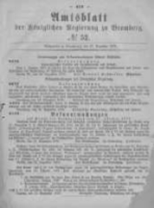 Amtsblatt der K&ouml;niglichen Preussischen Regierung zu Bromberg. 1878.12.27 No.52
