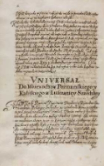 Vniuersał do woiewodztwa poznanskiego y kaliskiego z lustraciey srzedzkiey, Sroda 17.09.1613