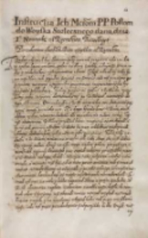 Instructia [...] posłom do woyska stołecznego dana, dnia Ia Nouembris od rycerstwa brzeskiego, Brześć 01.11.1613 [Podp.: Wacław Pobiedzinski marszałek imieniem woyska]