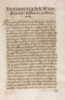 Instructia JKM [Zygmunt III] na seymiki relationum po powiatach [1613]