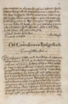 Od commissarzow Bydgoskich [do kr&oacute;la Zygmunta III] [Bydgoszcz 19.03.1614]