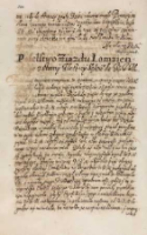 Poselstwo ziazdu łomziemskiego z strony electiey sędziego do KJM [Zygmunta III], Łomża 6.10.1614