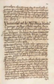 Vniuersał od [...] hethmana coronnego [Stanisława Ż&oacute;łkiewskiego] po Rusi i Podolu rozesłany, ktorym o kupach swawolnych przy Domnie [Elżbiecie Hieremiowey] zebranych oznaymuie, Kamionka 7.11.1615