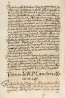 Votum [...] canclerza koronnnego [Feliksa Kryskiego 1615]