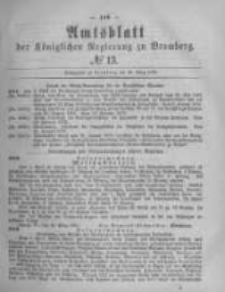 Amtsblatt der K&ouml;niglichen Preussischen Regierung zu Bromberg. 1879.03.28 No.13