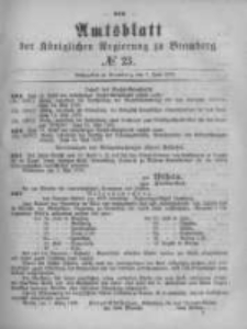 Amtsblatt der K&ouml;niglichen Preussischen Regierung zu Bromberg. 1879.06.06 No.23
