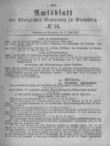Amtsblatt der K&ouml;niglichen Preussischen Regierung zu Bromberg. 1879.06.13 No.24