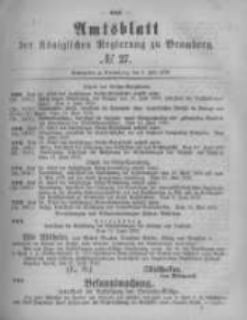 Amtsblatt der K&ouml;niglichen Preussischen Regierung zu Bromberg. 1879.07.04 No.27