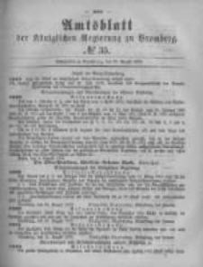Amtsblatt der K&ouml;niglichen Preussischen Regierung zu Bromberg. 1879.08.29 No.35
