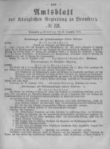 Amtsblatt der K&ouml;niglichen Preussischen Regierung zu Bromberg. 1879.12.26 No.52