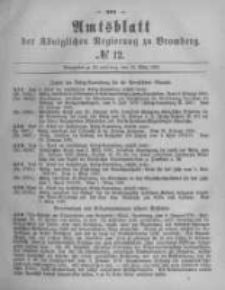 Amtsblatt der K&ouml;niglichen Preussischen Regierung zu Bromberg. 1880.03.19 No.12