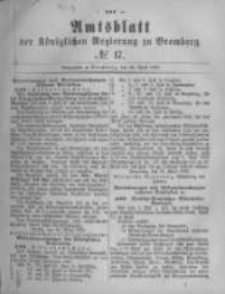 Amtsblatt der K&ouml;niglichen Preussischen Regierung zu Bromberg. 1880.04.23 No.17