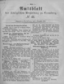 Amtsblatt der K&ouml;niglichen Preussischen Regierung zu Bromberg. 1880.11.05 No.45
