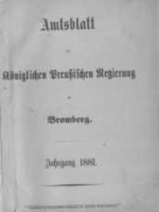 Amtsblatt der Königlichen Preussischen Regierung zu Bromberg. 1881.01.07 No.1