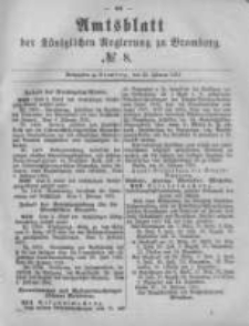 Amtsblatt der K&ouml;niglichen Preussischen Regierung zu Bromberg. 1881.02.25 No.8