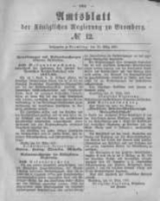 Amtsblatt der K&ouml;niglichen Preussischen Regierung zu Bromberg. 1881.03.25 No.12