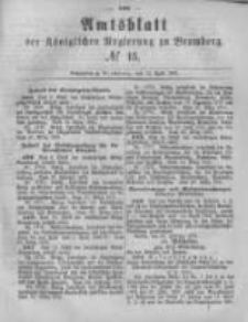 Amtsblatt der K&ouml;niglichen Preussischen Regierung zu Bromberg. 1881.04.15 No.15