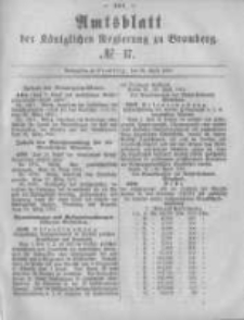 Amtsblatt der K&ouml;niglichen Preussischen Regierung zu Bromberg. 1881.04.29 No.17