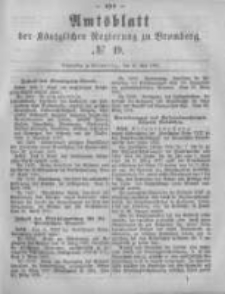 Amtsblatt der K&ouml;niglichen Preussischen Regierung zu Bromberg. 1881.05.13 No.19