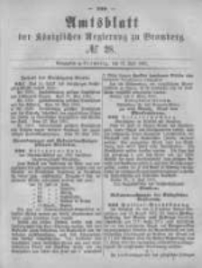 Amtsblatt der Königlichen Preussischen Regierung zu Bromberg. 1881.07.15 No.28