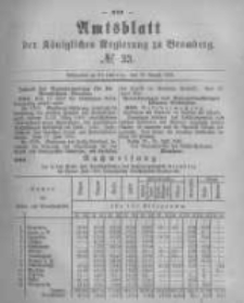 Amtsblatt der K&ouml;niglichen Preussischen Regierung zu Bromberg. 1881.08.19 No.33