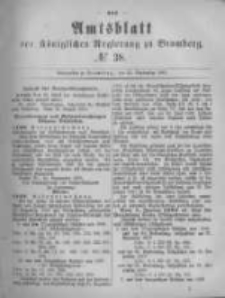 Amtsblatt der K&ouml;niglichen Preussischen Regierung zu Bromberg. 1881.09.23 No.38