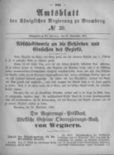 Amtsblatt der K&ouml;niglichen Preussischen Regierung zu Bromberg. 1881.09.30 No.39