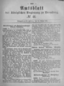 Amtsblatt der K&ouml;niglichen Preussischen Regierung zu Bromberg. 1881.10.14 No.41