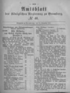 Amtsblatt der K&ouml;niglichen Preussischen Regierung zu Bromberg. 1881.11.18 No.46