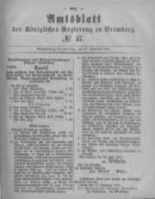 Amtsblatt der K&ouml;niglichen Preussischen Regierung zu Bromberg. 1881.11.25 No.47