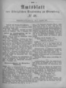 Amtsblatt der K&ouml;niglichen Preussischen Regierung zu Bromberg. 1881.12.02 No.48