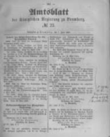 Amtsblatt der K&ouml;niglichen Preussischen Regierung zu Bromberg. 1889.06.07 No.23