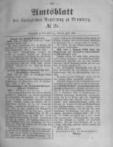Amtsblatt der K&ouml;niglichen Preussischen Regierung zu Bromberg. 1889.06.21 No.25