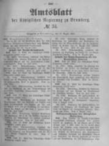 Amtsblatt der K&ouml;niglichen Preussischen Regierung zu Bromberg. 1889.08.23 No.34