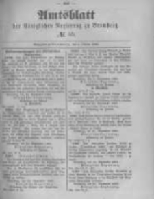 Amtsblatt der K&ouml;niglichen Preussischen Regierung zu Bromberg. 1889.10.04 No.40