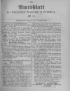Amtsblatt der K&ouml;niglichen Preussischen Regierung zu Bromberg. 1889.10.11 No.41