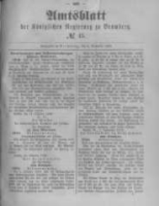 Amtsblatt der Königlichen Preussischen Regierung zu Bromberg. 1889.11.08 No.45