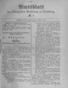 Amtsblatt der K&ouml;niglichen Preussischen Regierung zu Bromberg. 1890.02.07 No.6