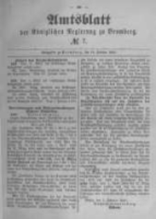 Amtsblatt der K&ouml;niglichen Preussischen Regierung zu Bromberg. 1890.02.14 No.7