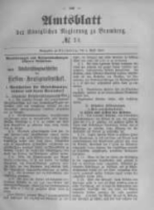 Amtsblatt der K&ouml;niglichen Preussischen Regierung zu Bromberg. 1890.04.04 No.14