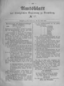 Amtsblatt der K&ouml;niglichen Preussischen Regierung zu Bromberg. 1890.04.25 No.17